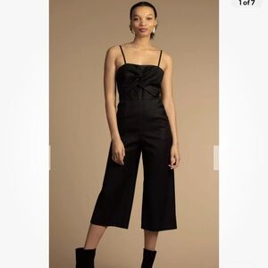 NWT Trina Turk Balance Jumpsuit Size 6 Black Faille Rayon Cotton Stretch
